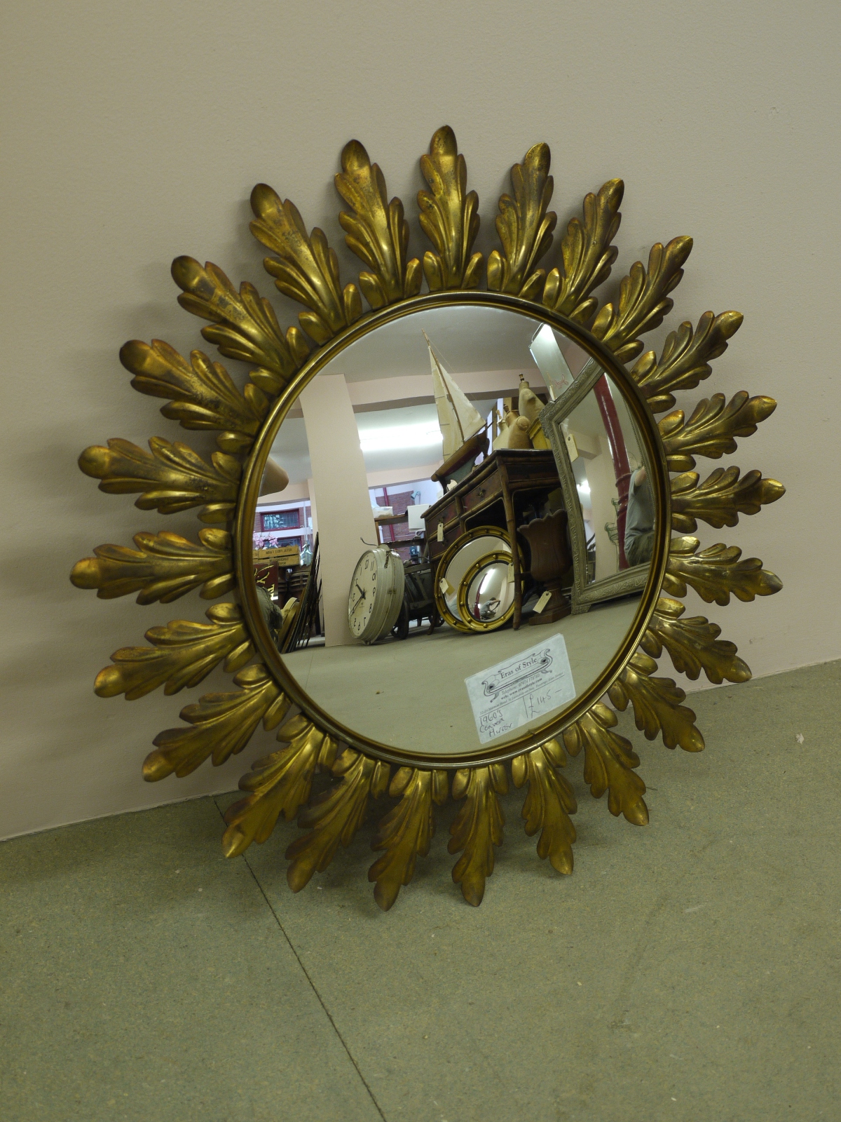 1960s Starburst Convex Mirror
