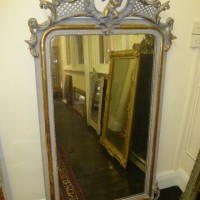 DECORATIVE OVERPAINTED FRENCH CHERUB MIRROR