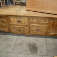 LARGE ANTIQUE BAKERS PREPARATION  CUPBOARD