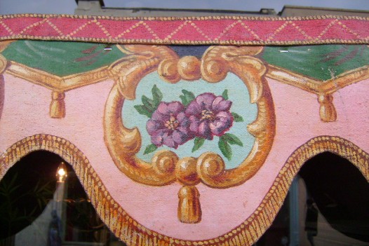 vintage handpainted 1930s fairground pelmets