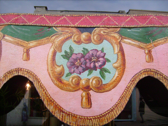 vintage handpainted 1930s fairground pelmets