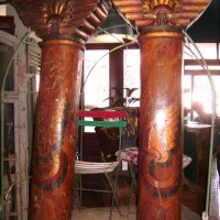 PAIR OF 1940S VINTAGE FAIRGROUND COLUMNS