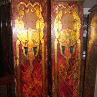 PAIR OF HAND  PAINTED 1940S FAIRGROUND COLUMNS
