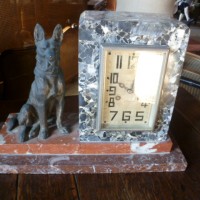art deco marble clock (german shepherd dog)