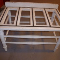 EDWARDIAN BRASS BOUND PAINTED LUGGAGE RACK