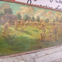 LARGE DECORATIVE CRICKETING PICTURE (W.G GRACE) ENGLAND V AUSTRALIA OIL ON BOARD