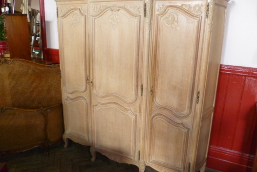 LIMED OAK FRENCH ARMOIRE