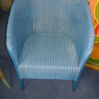 VINTAGE LLOYD LOOM ARMCHAIR (blue )