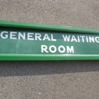 VINTAGE SOUTHERN RAILWAY GENERAL WAITING ROOM SIGN