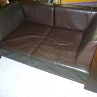 LEOLUX TWO SEATER RETRO LEATHER SOFA