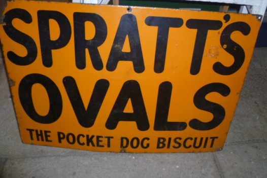 ANTIQUE SPRATTS ENAMEL SIGN