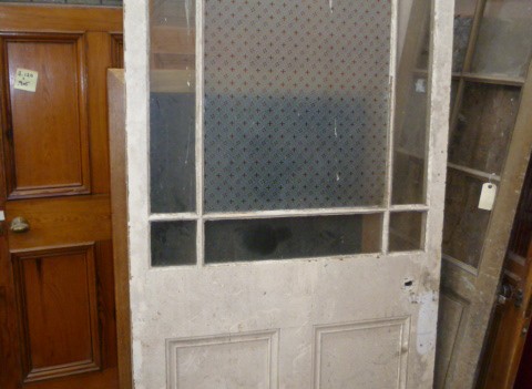 LARGE INTERNAL VICTORIAN ETCHED GLASS  DOOR