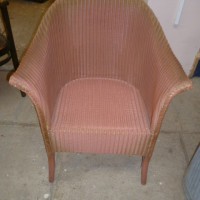 VINTAGE LLOYD LOOM ARMCHAIR (PINK & GOLD)