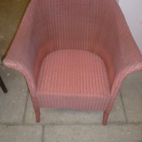 VINTAGE LLOYD LOOM ARMCHAIR (PINK)