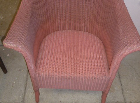 VINTAGE LLOYD LOOM ARMCHAIR (PINK)