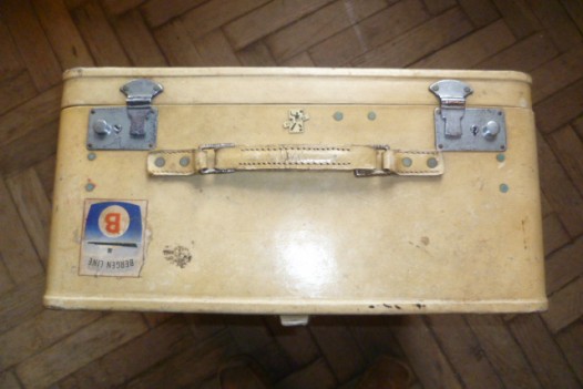 vintage vellum suitcase