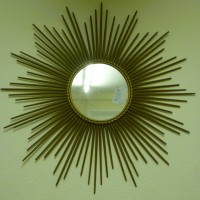 VINTAGE 1950S FRENCH METAL STARBURST MIRROR