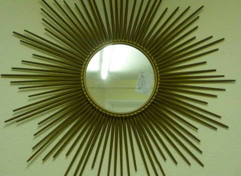 VINTAGE 1950S FRENCH METAL STARBURST MIRROR