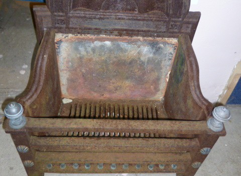 ANTIQUE CAST IRON FIRE BASKET