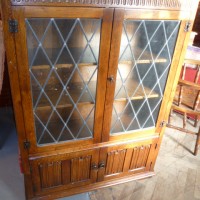 OAK LINEN FOLD BOOKCASE