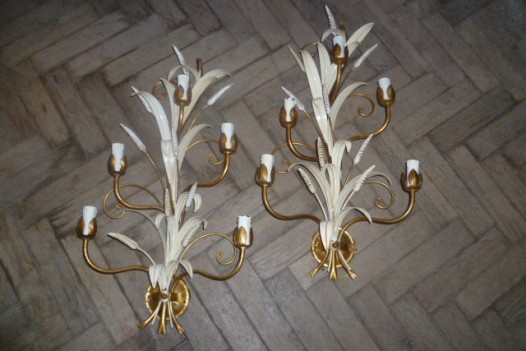 PAIR OF LARGE DECORATIVE FRENCH WALL LIGHTS