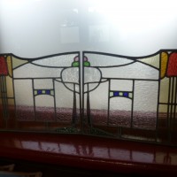 antique art nouveau leaded light panal