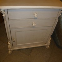 PAINTED PINE TWO DRAWER  CUPBOARD