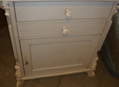 PAINTED PINE TWO DRAWER  CUPBOARD