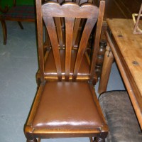 set of four 1930s oak dining chairs