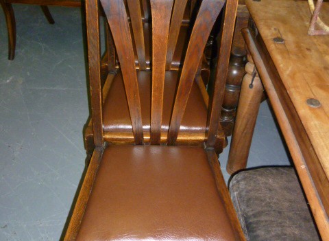 set of four 1930s oak dining chairs