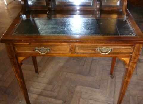VICTORIAN ANTIQUE INLAID ROSEWOOD LADIES WRITING DESK