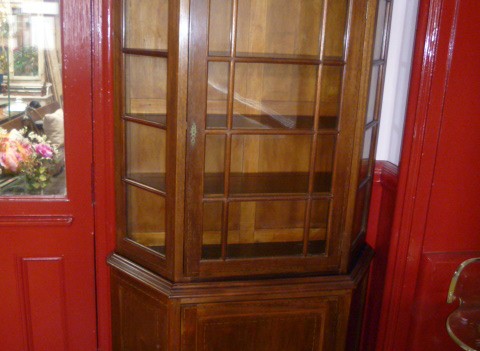 ANTIQUE DUTCH INLAID DISPLAY CABINET