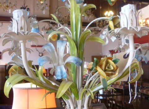 vintage french floral metal ceiling light