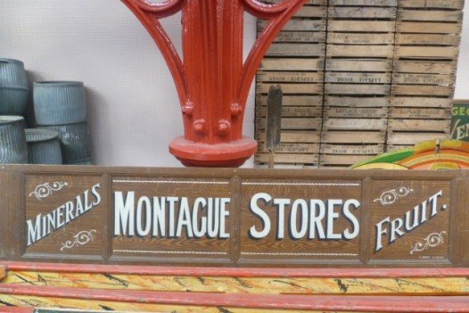 ANTIQUE SHOP SIGN (MONTAGUE STORES ) ALL ORIGINAL !