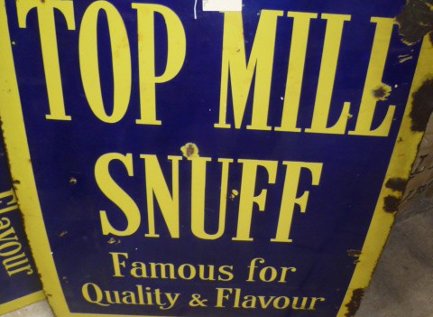 VINTAGE ENAMEL SNUFF SIGN