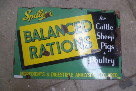 VINTAGE SPILLERS ENAMEL SIGN (LIVESTOCK)