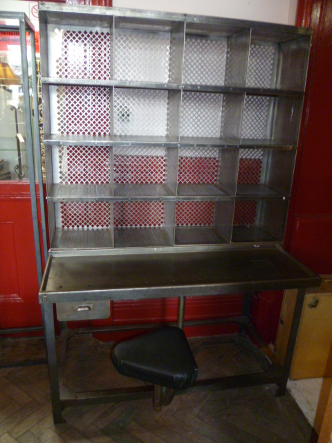 Vintage Polished Steel French Post Office Desk Eras Of Style