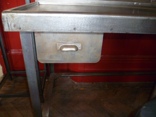 Vintage Polished Steel French Post Office Desk Eras Of Style