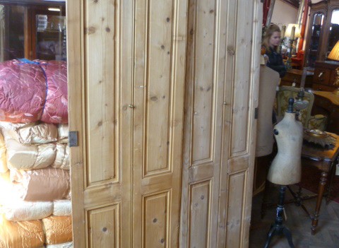 PAIR OF ANTIQUE PINE SHUTTERS