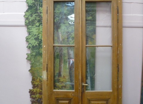 PAINTED FRENCH ANTIQUE GLAZED  ARCHED DOORWAY