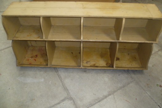 ANTIQUE GROCERS SHOP SHELVES IN THE ORIGINAL PAINT