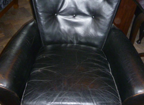 vintage 1960s leather armchair