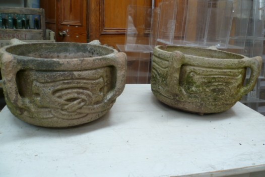 PAIR OF ANTIQUE ARTS & CRAFTS LIBERTYS GARDEN URNS