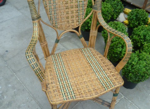 vintage french wicker armchair