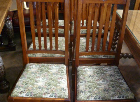 SET OF ANTIQUE LIBERYS ARTS & CRAFTS DINING CHAIRS