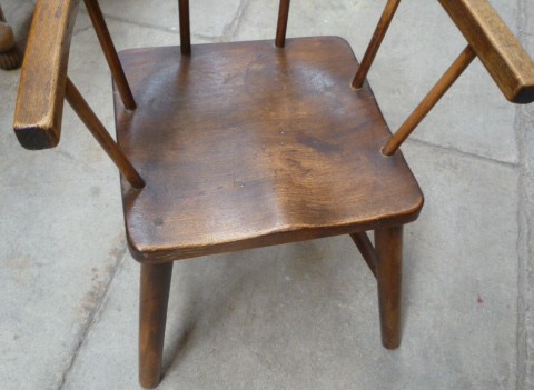 antique childs beech chair
