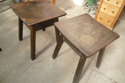 PAIR OF PERIOD ELM ANTIQUE TABLES
