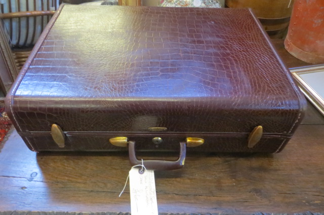 vintage crocodile suitcase
