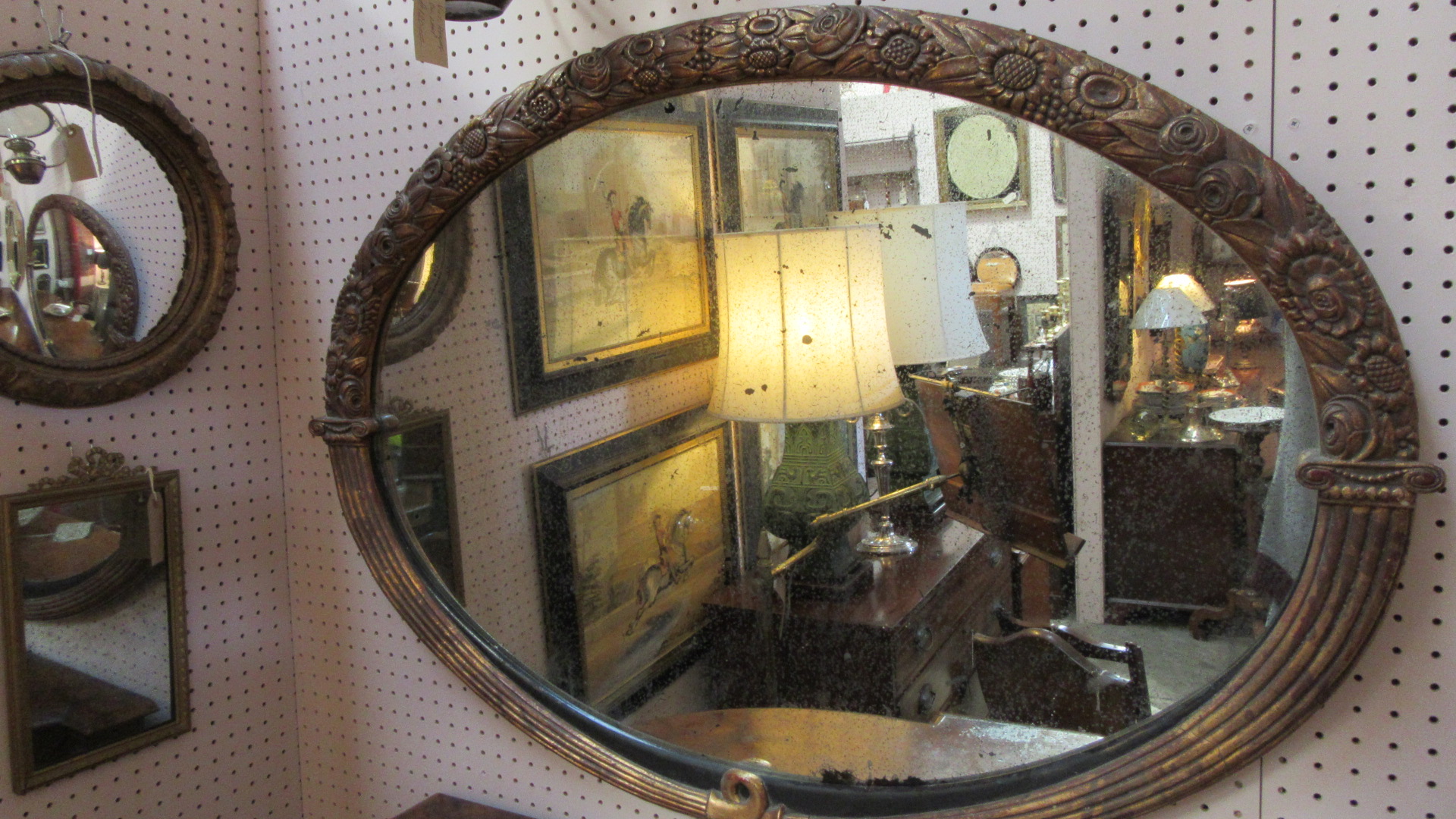 Antique Art Deco Oval Wall Mirror Eras Of Style Antiques