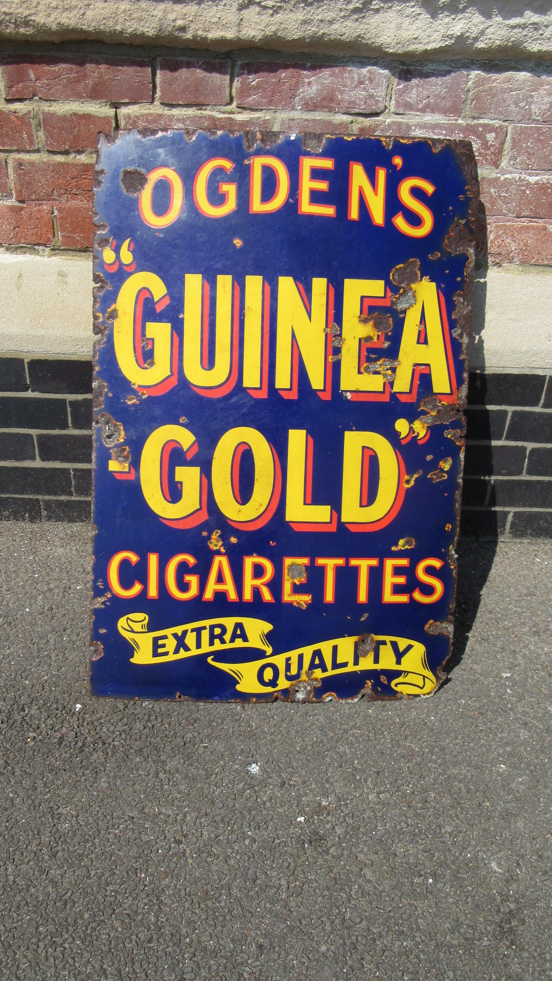 ogden's guinea gold cigarettes ANTIQUE OGDENS GUINEA GOLD CIGARETTE ENAMEL SIGN